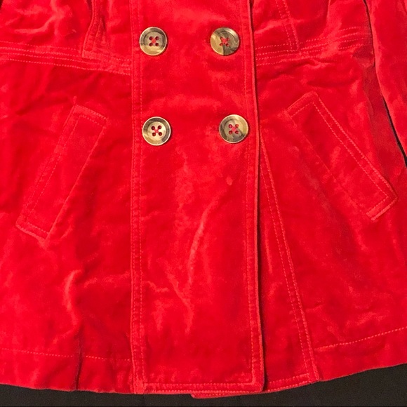 Boden Red Velvet Peacoat - Picture 3 of 10